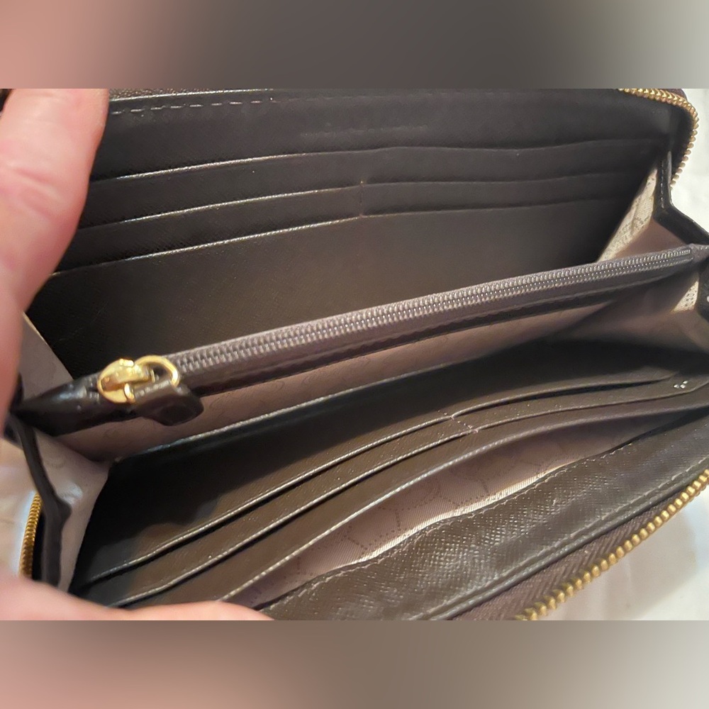Michael Kors Dark Brown  Zip-Around Wallet - Picture 4 of 8